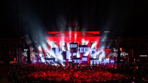 Mauerfall-Feier am Brandenburger Tor mit Licht von GLP (Fotos: Manfred Vogel)